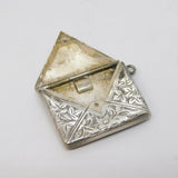 Edwardian Sterling Silver Floral Envelope Form Stamp Case Antique 1903 Birmingham