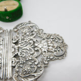 Victorian Sterling Silver Green Man Floral Pattern Nurses Buckle Antique 1894