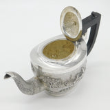 Victorian Kutch Indian Sterling Teapot Elephant, Tiger & Hunting Scenes c1890