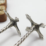 Edwardian Pair of Sterling Silver Cross Pattern Knife Rests 1906 London