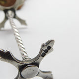 Edwardian Pair of Sterling Silver Cross Pattern Knife Rests 1906 London