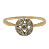 Victorian 18ct Yellow Gold & Brilliant Cut Target Ring Antique c1880s