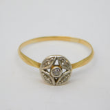 Victorian 18ct Yellow Gold & Brilliant Cut Target Ring Antique c1880s