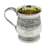 George III Sterling Silver Floral Pattern Christening Mug Antique 1814 London