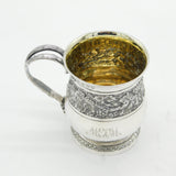 George III Sterling Silver Floral Pattern Christening Mug Antique 1814 London