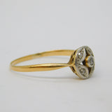 Victorian 18ct Yellow Gold & Brilliant Cut Target Ring Antique c1880s