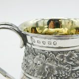 George III Sterling Silver Floral Pattern Christening Mug Antique 1814 London