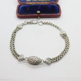 French 19th Century Sterling Silver Albertina Bracelet Antique c1860 8.5" Length