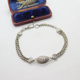 French 19th Century Sterling Silver Albertina Bracelet Antique c1860 8.5" Length