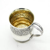George III Sterling Silver Floral Pattern Christening Mug Antique 1814 London