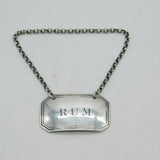 George IV Sterling Silver Rum Decanter Label Antique 1830 Birmingham J. Willmore