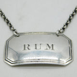 George IV Sterling Silver Rum Decanter Label Antique 1830 Birmingham J. Willmore