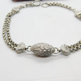 French 19th Century Sterling Silver Albertina Bracelet Antique c1860 8.5" Length