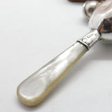 Sterling Silver Mother of Pearl Chick in Egg Baby Rattle & Teether 1922 Antique