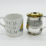 George III Sterling Silver Floral Pattern Christening Mug Antique 1814 London