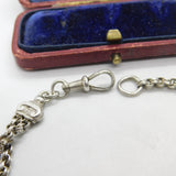 French 19th Century Sterling Silver Albertina Bracelet Antique c1860 8.5" Length