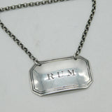 George IV Sterling Silver Rum Decanter Label Antique 1830 Birmingham J. Willmore