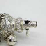 Victorian Sterling Silver Baby Rattle & Teether Antique 1857 Birmingham