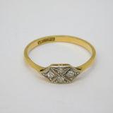 Victorian 18ct Yellow Gold & Brilliant Cut Diamond Engagement Ring Antique