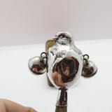 Sterling Silver Mother of Pearl Chick in Egg Baby Rattle & Teether 1922 Antique