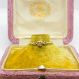 Trilogy Triple Diamond 9ct Yellow Gold Ring Vintage 1989 London