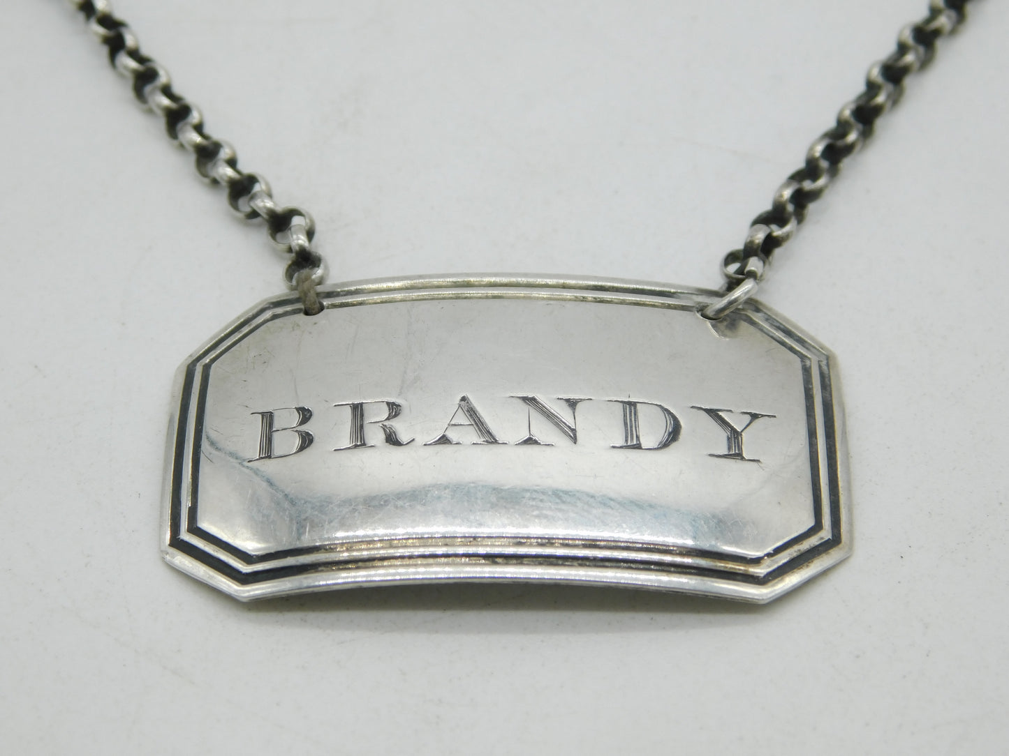 William IV Sterling Silver Brandy Decanter Label Antique 1836 Birmingham