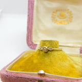 Trilogy Triple Diamond 9ct Yellow Gold Ring Vintage 1989 London