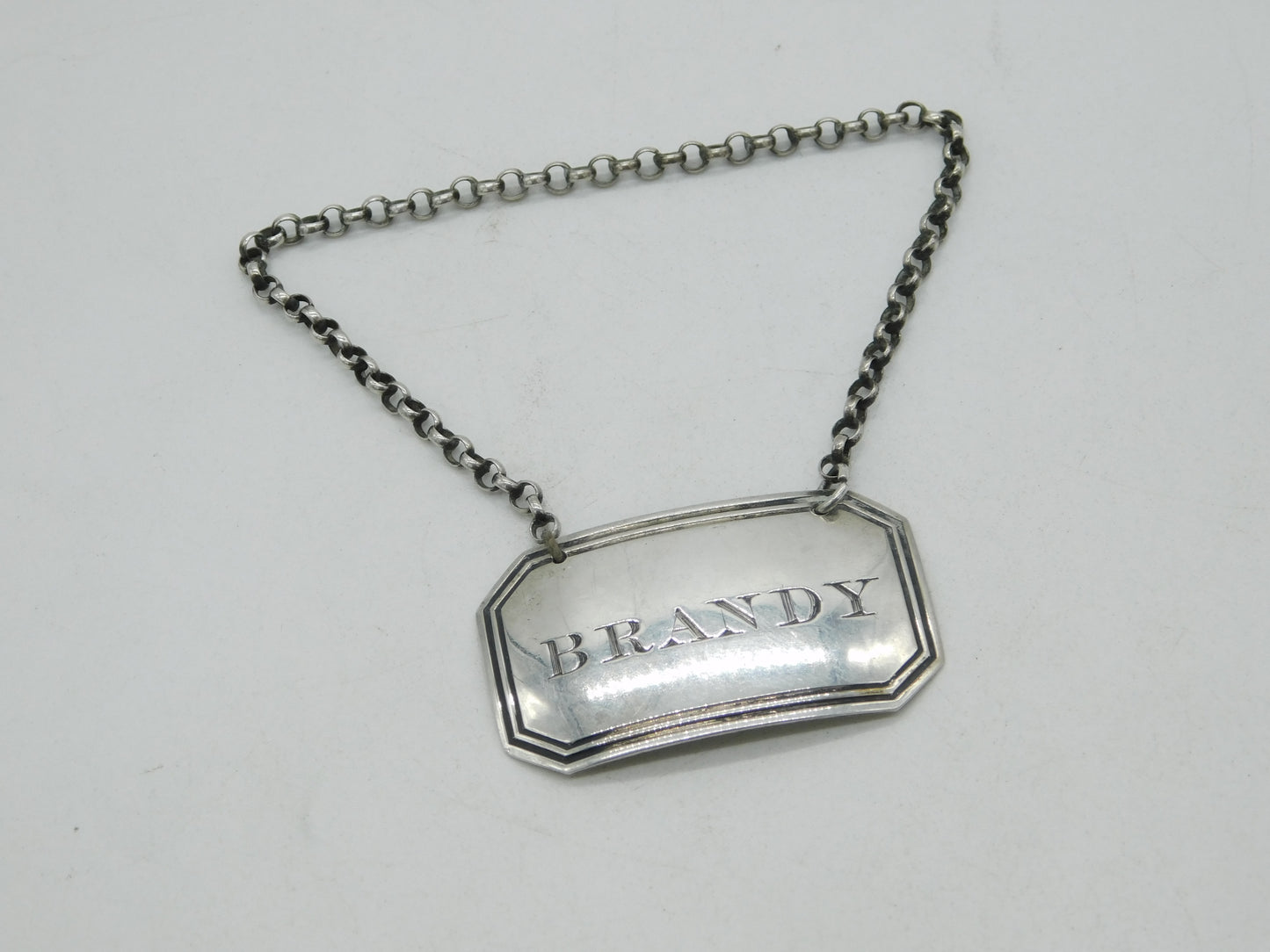William IV Sterling Silver Brandy Decanter Label Antique 1836 Birmingham