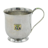 Bernard Instone Sterling Silver & Enamel Christening Mug Antique 1927 Deco
