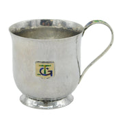 Bernard Instone Sterling Silver & Enamel Christening Mug Antique 1927 Deco