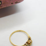 Trilogy Triple Diamond 9ct Yellow Gold Ring Vintage 1989 London