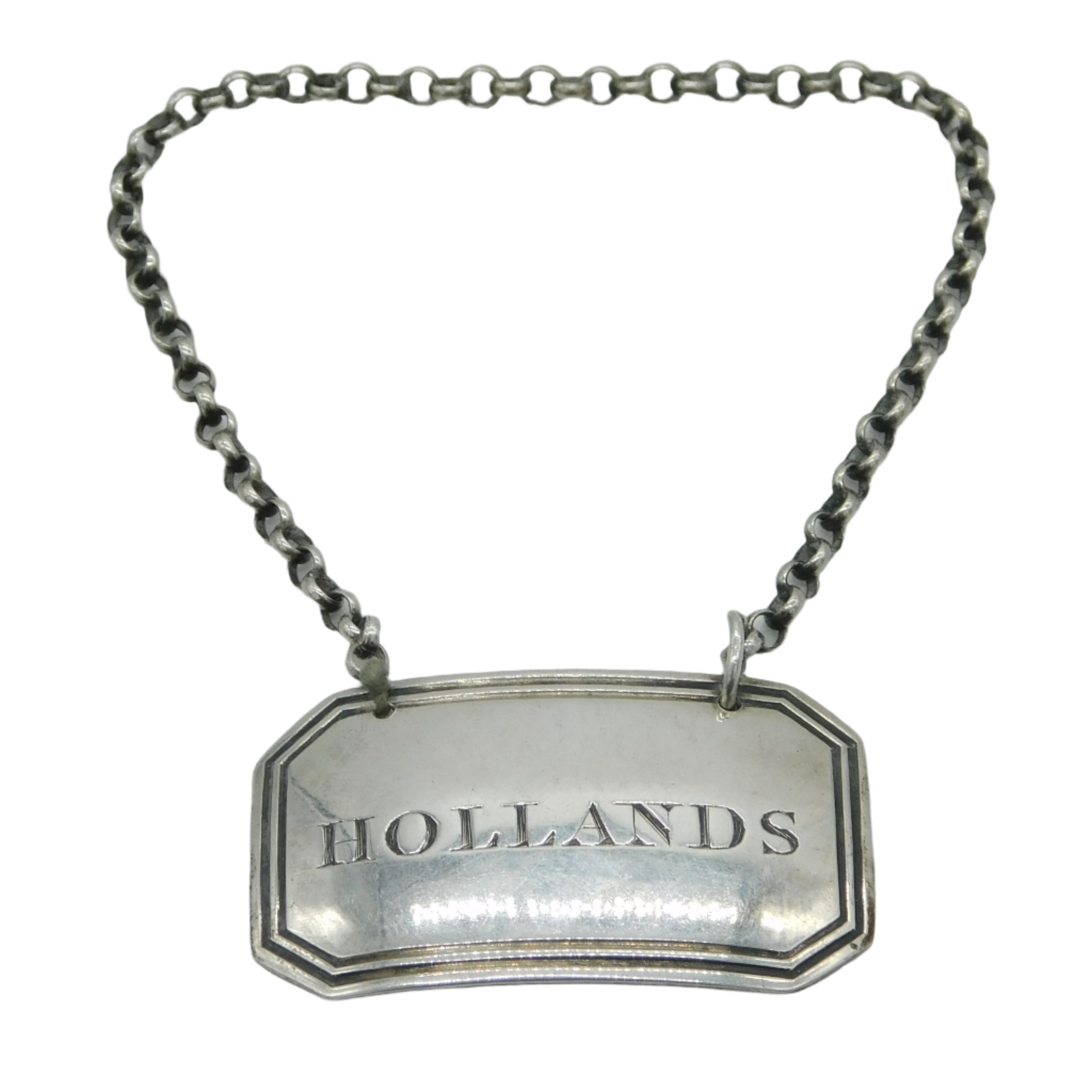 Antique Georgian Silver Hollands Label