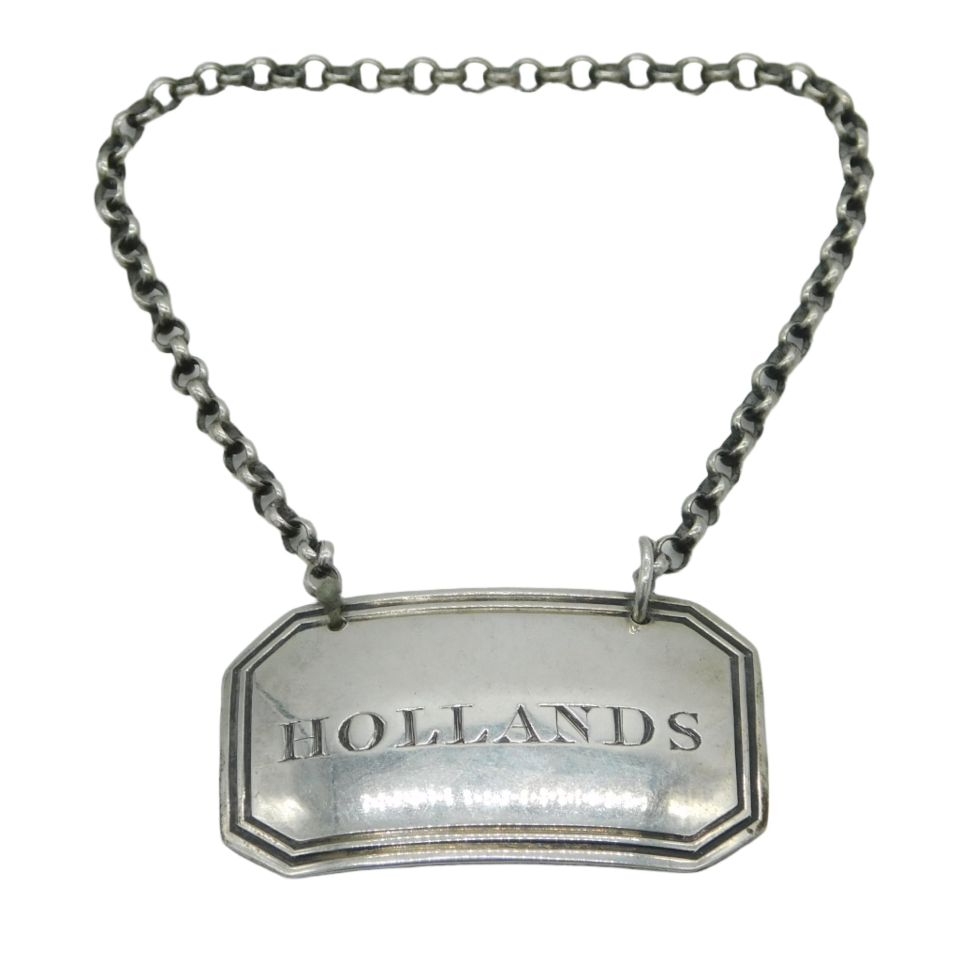 Antique Georgian Silver Hollands Label