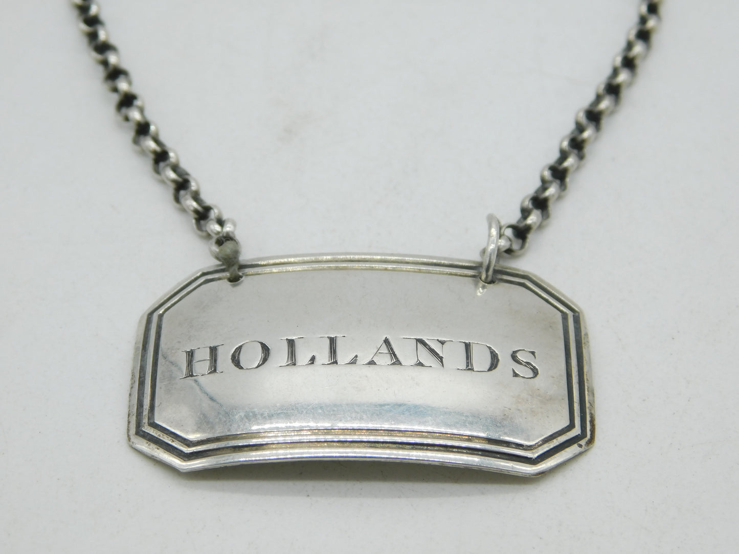 William IV Sterling Silver Hollands Gin Decanter Label Antique 1836 Birmingham