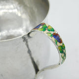 Bernard Instone Sterling Silver & Enamel Christening Mug Antique 1927 Deco