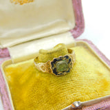 Victorian 9ct Gold, Black Enamel & Woven Hair Mourning Ring 1865 Birmingham