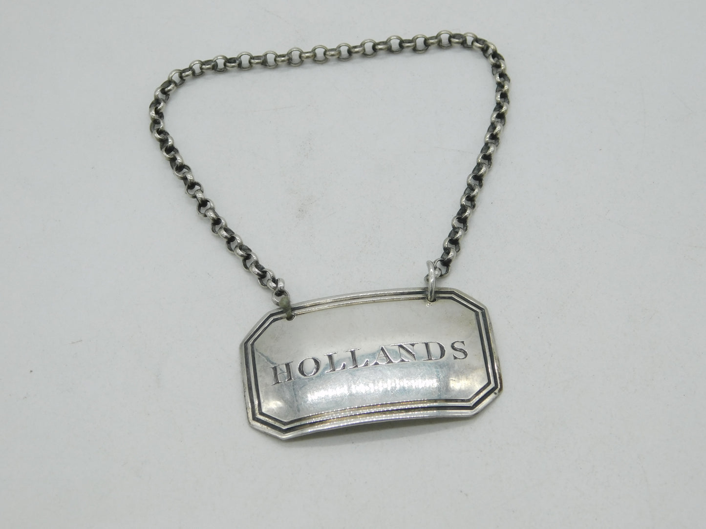 William IV Sterling Silver Hollands Gin Decanter Label Antique 1836 Birmingham