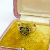 Victorian 9ct Gold, Black Enamel & Woven Hair Mourning Ring 1865 Birmingham