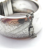 Victorian Sterling Silver Aesthetic Movement Swallows Cuff Bangle c1880 Antique
