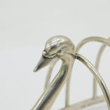 Victorian Sterling Silver Novelty Swan Form Toast Rack Antique 1899 Birmingham
