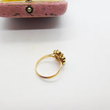 14ct Yellow Gold Almandine Garnet Floral Band Ring Antique c1920 Art Deco
