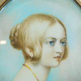 Boxed 15ct Gold Mounted Queen Victoria Memorial Miniature Painting & Coin Set Antique