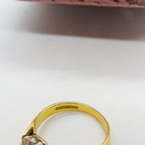 18ct Yellow Gold, Diamond Tourmaline Floral Cluster Ring 1973 Birmingham Vintage