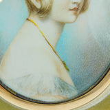 Boxed 15ct Gold Mounted Queen Victoria Memorial Miniature Painting & Coin Set Antique