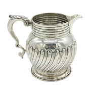 George III Sterling Silver Fluted Water Jug Antique 1763 London Walter Brind