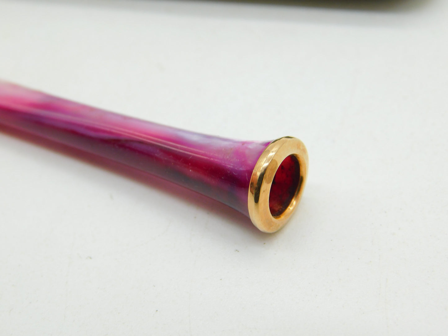 Ladies Boxed 9ct Rose Gold Pink Mother of Pearl Cigarette Holder Antique c1920