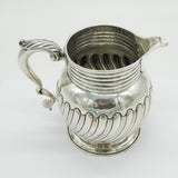 George III Sterling Silver Fluted Water Jug Antique 1763 London Walter Brind