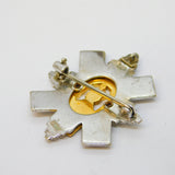 WWII 9ct White & Yellow Gold Black Watch Royal Highlanders Sweetheart Brooch