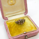 Georgian 15ct Yellow Gold Tourmaline Set Floral Cluster Ring c1800 Antique