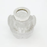 Edwardian Sterling Silver Rim & Cut Glass Owl Form Match Striker Antique 1903k